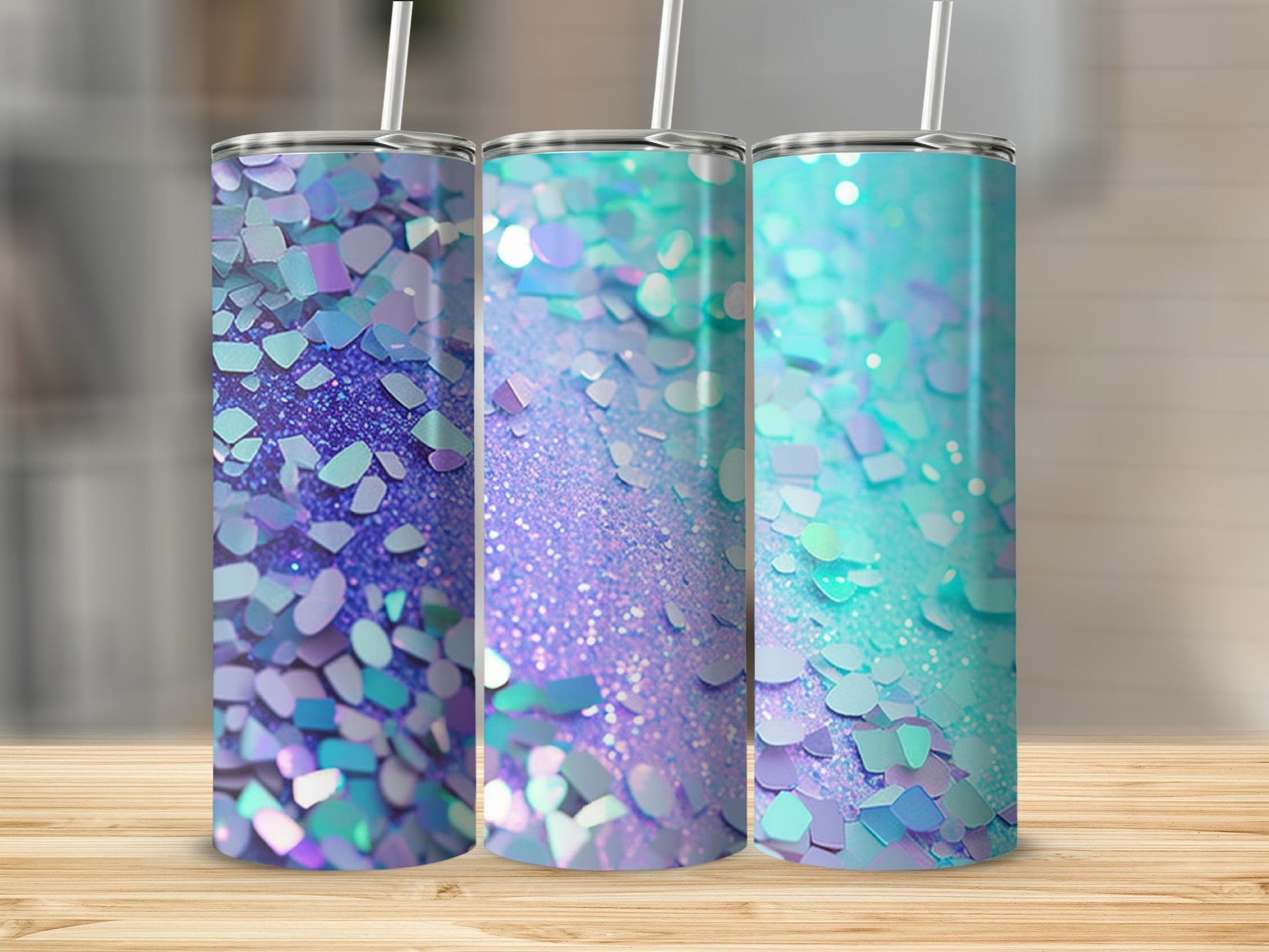 Glitter Confetti Ombre Purple Aqua Shimmer Design Tumbler product type