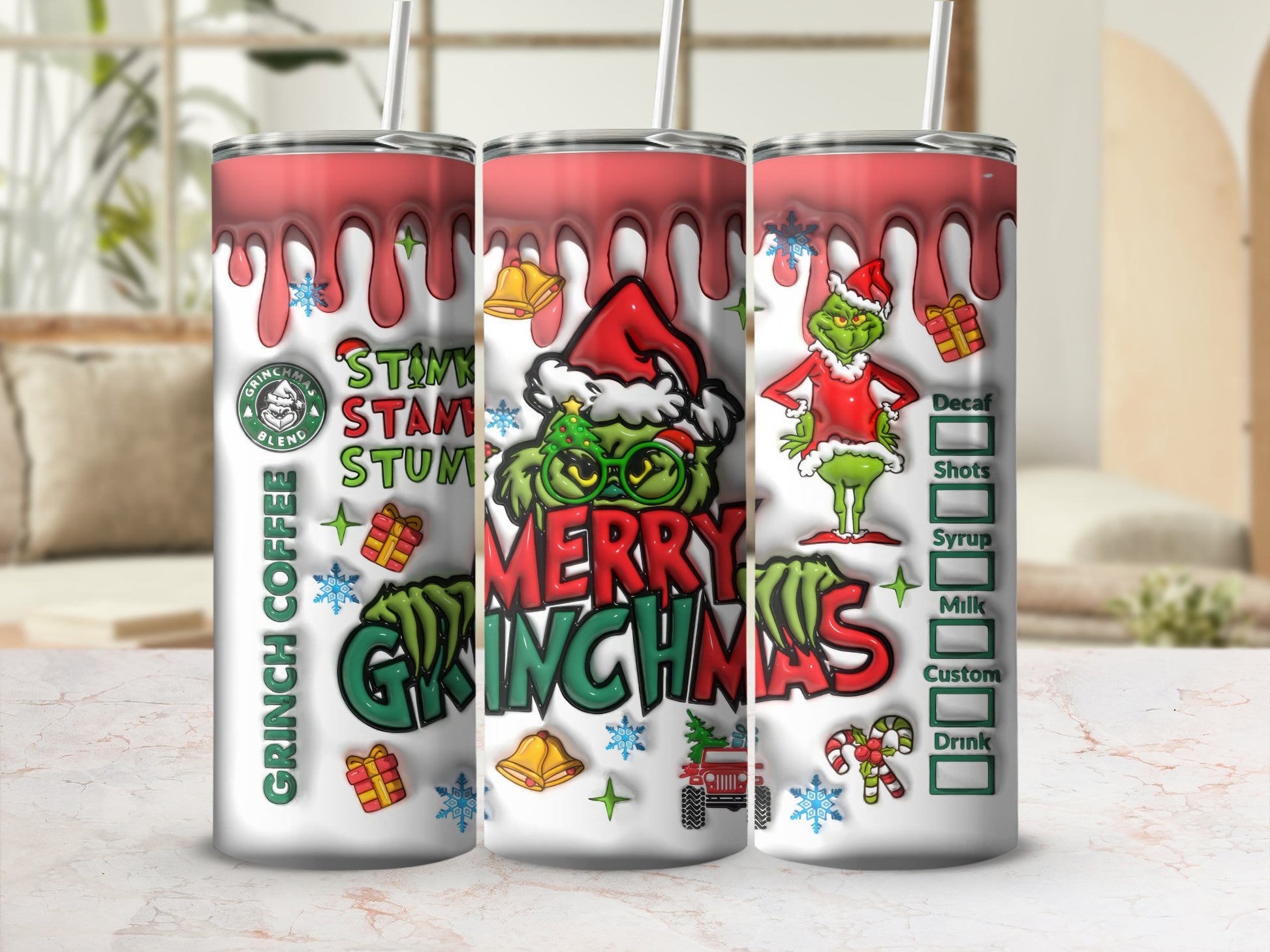 Merry Grinchmas Grinch Coffee Holiday Tumbler