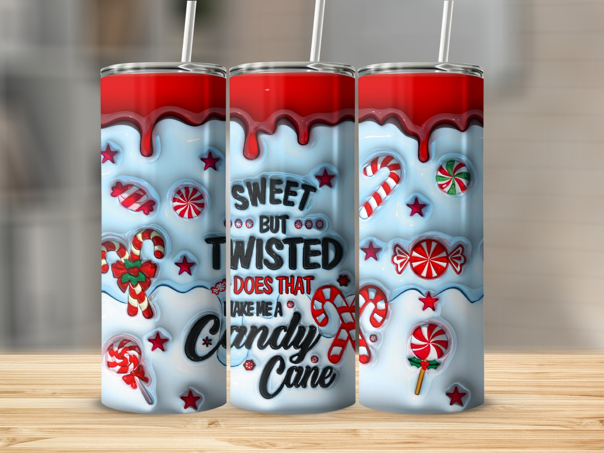 Sweet but Twisted Candy Cane Christmas Tumbler