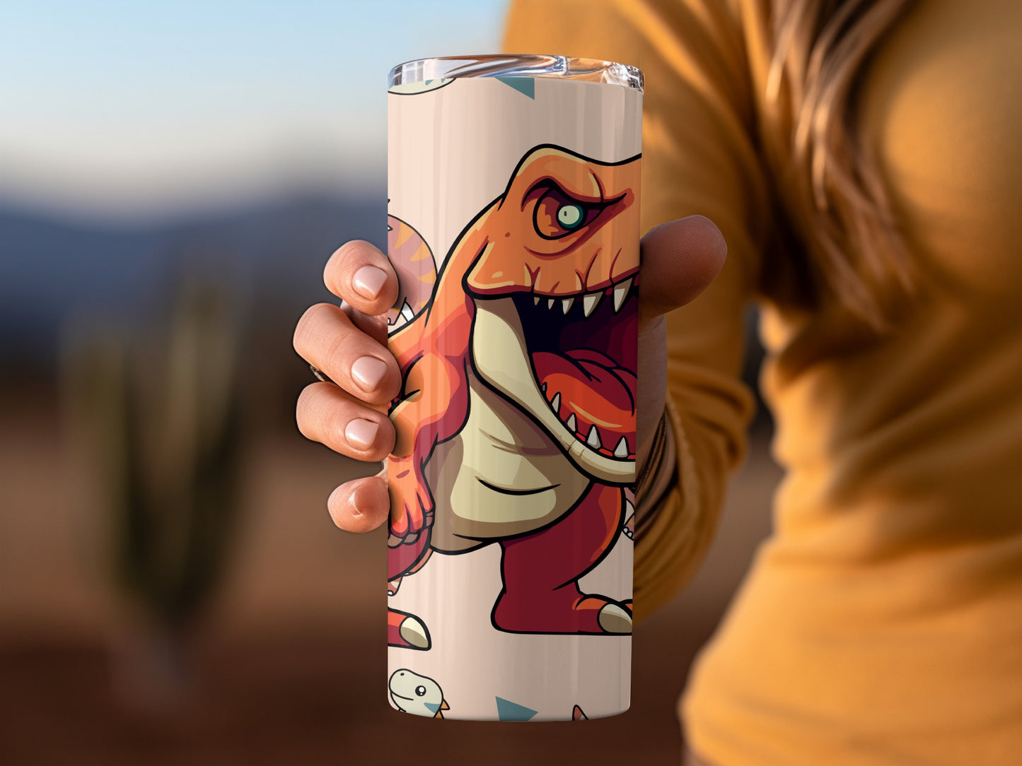 Fun Cartoon Dinosaur Design Insulated Drink Tumbler