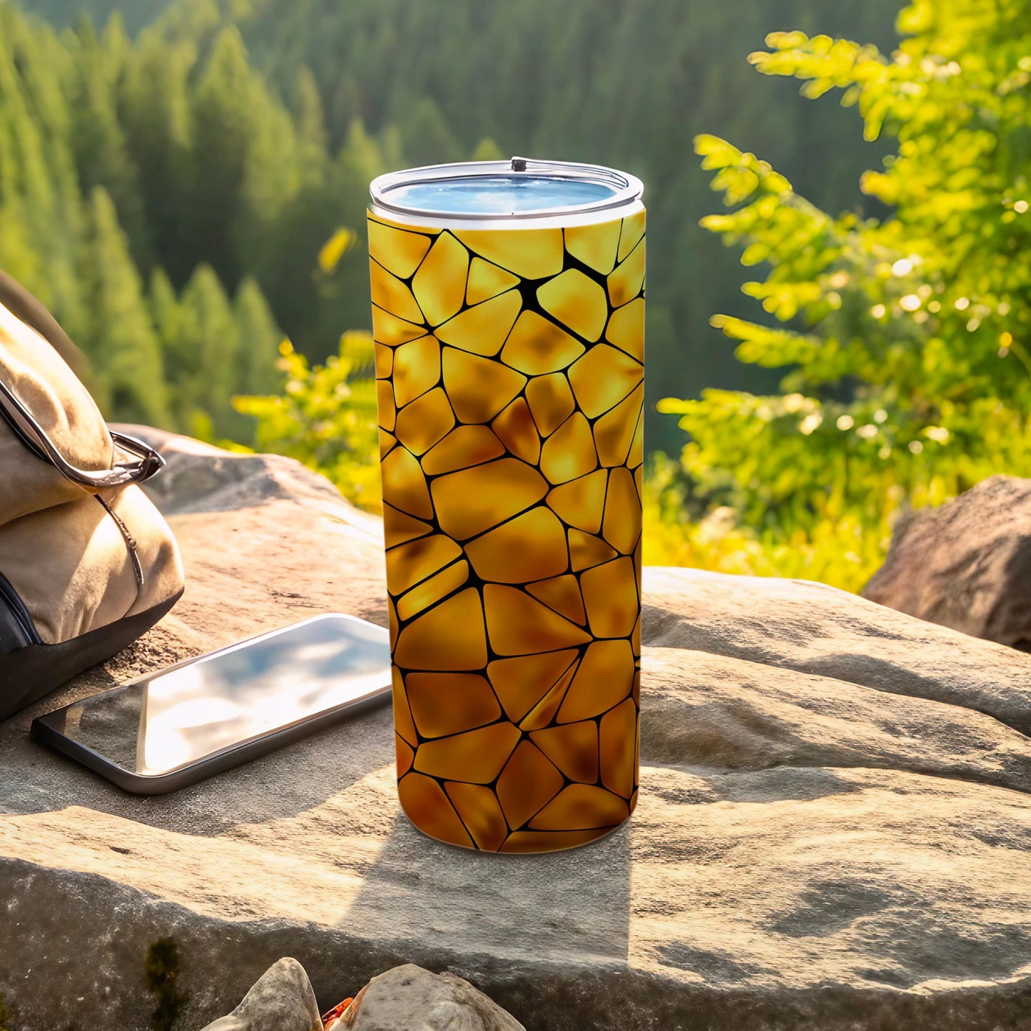 Golden Geometric Pattern Modern Drinkware Tumbler product type