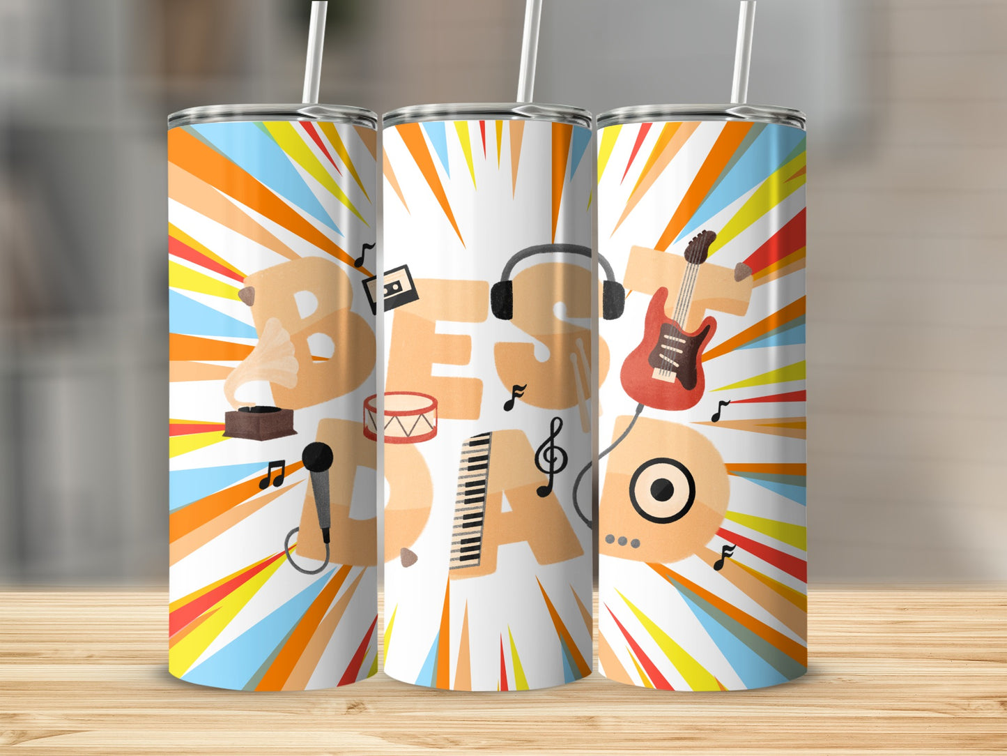 Best Dad Musical Instruments Themed Tumbler