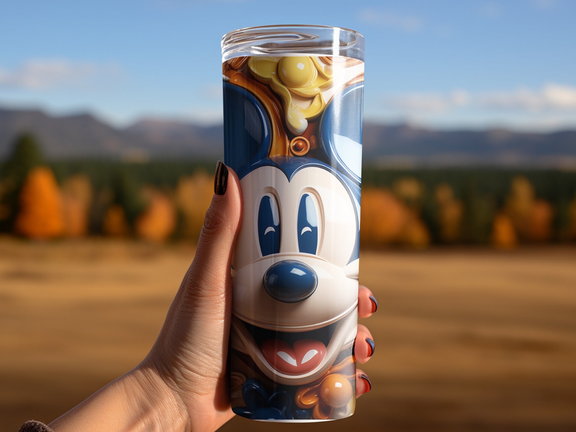 Mickey Mouse themed tall clear drinkware