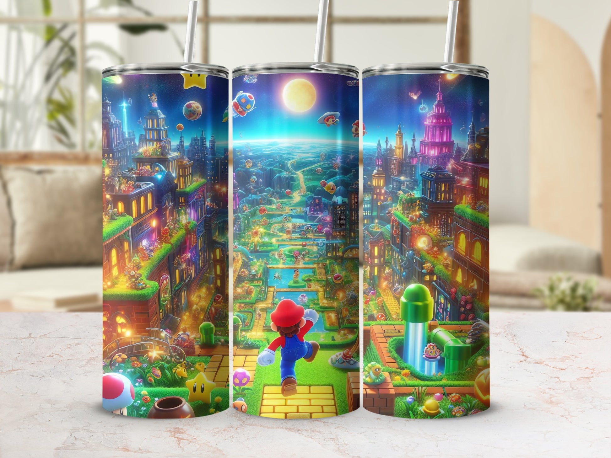 Colorful Adventure Scene Tall Drink Tumblers