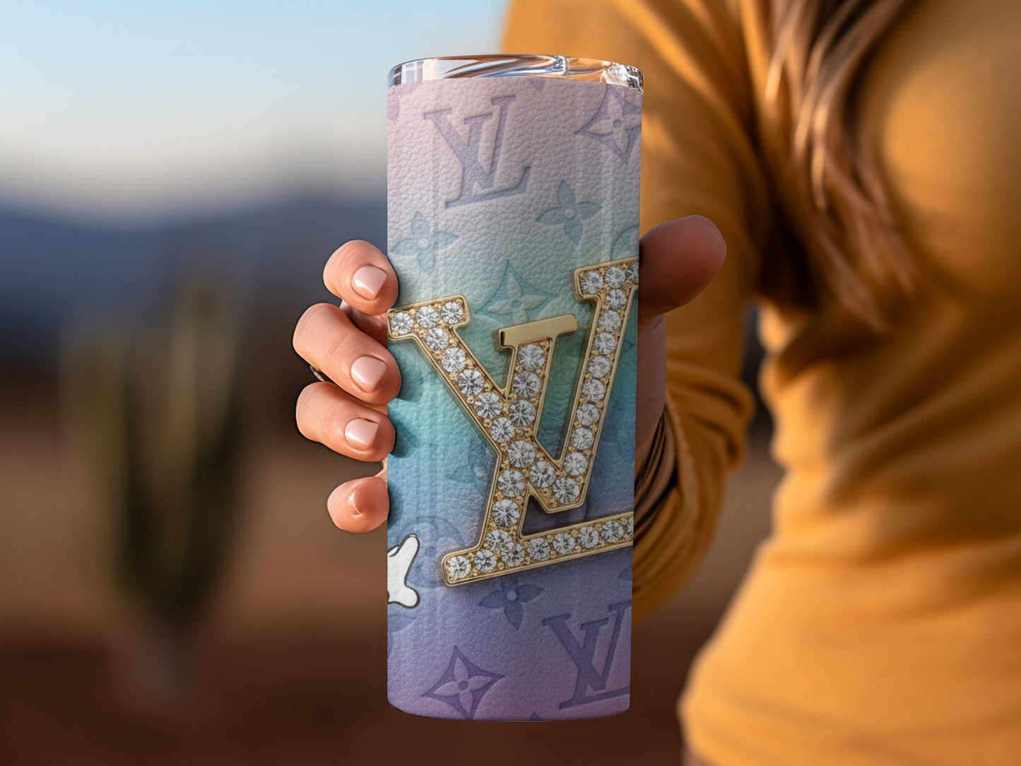 Luxury Designer Logo Tumbler with Crystal Accents Product