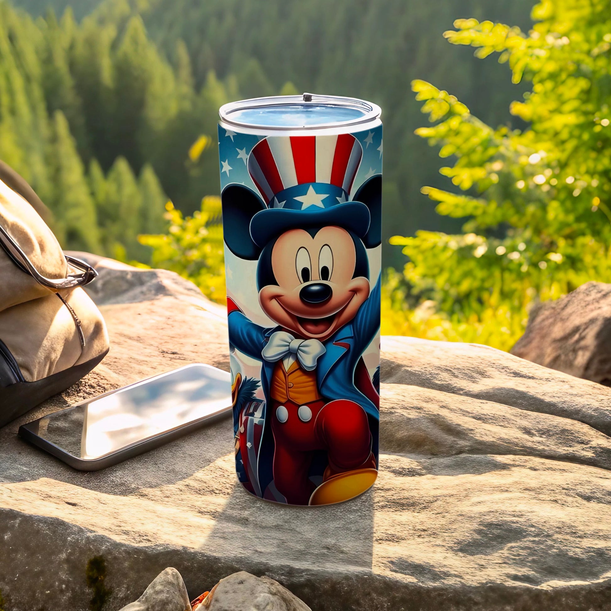 Patriotic Mickey Mouse Design Tumbler for Travel and Outdoor
