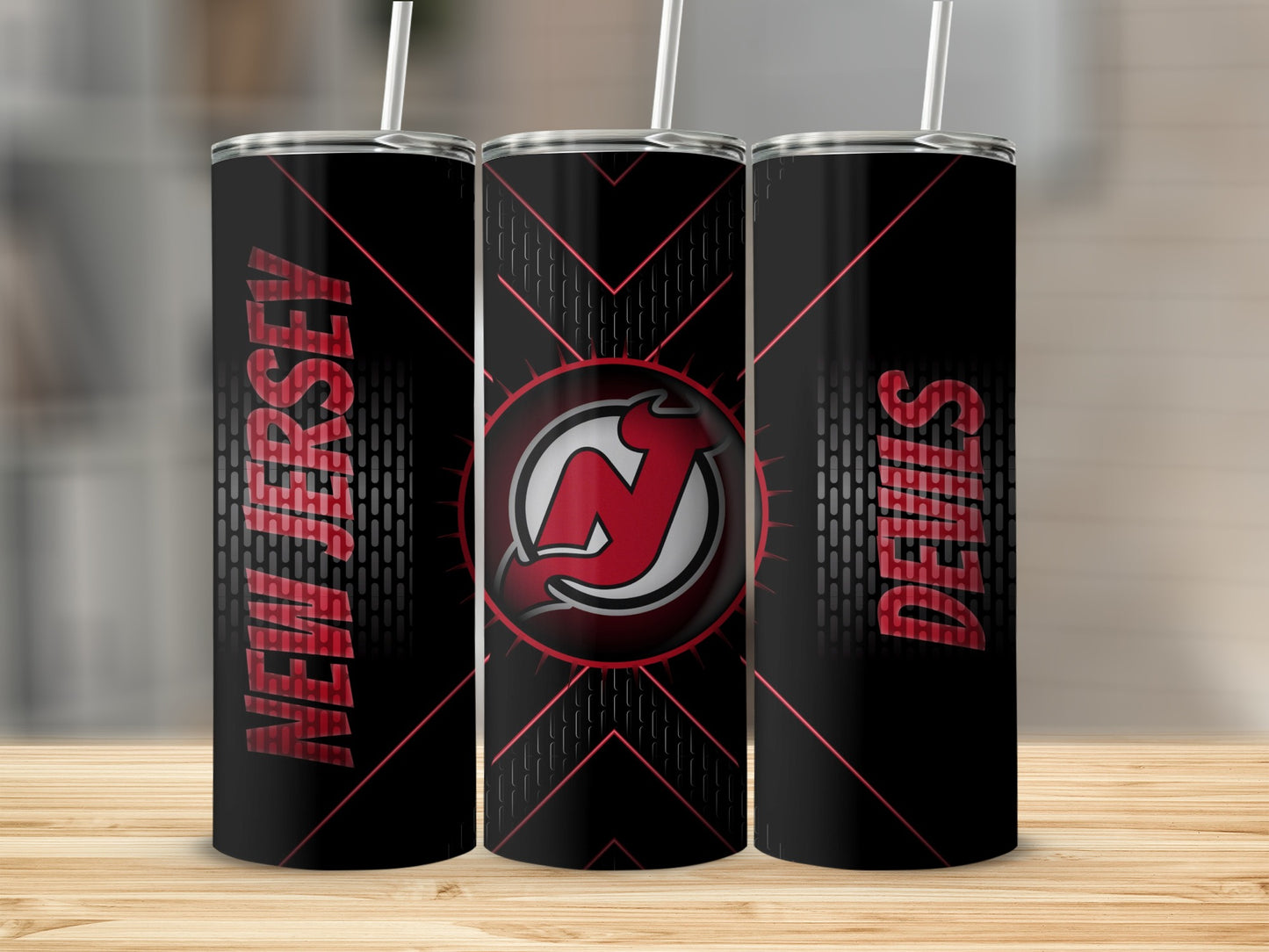 New Jersey Devils Logo Intense Graphic Tumblers