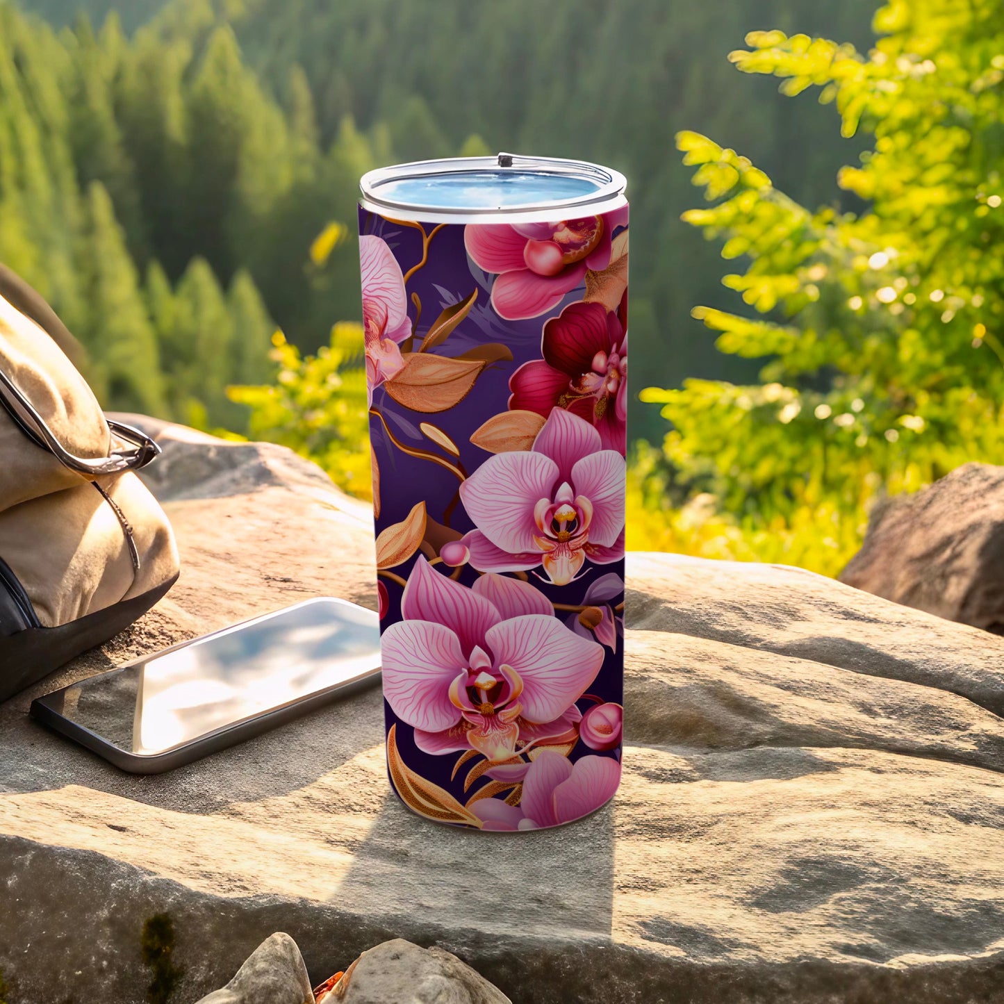 Vibrant Floral Design Insulated Travel Tumbler