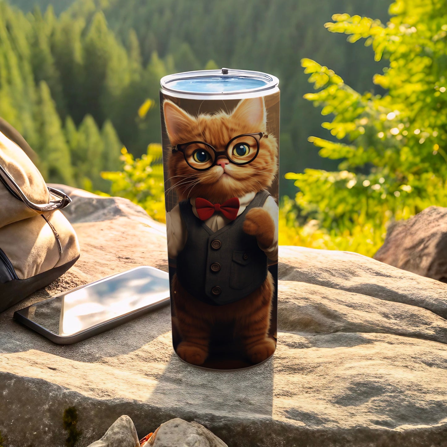 Dapper Cat Glasses Bow Tie Vest Cute Cat Tumbler
cat, feline, kitten, glasses, spectacles, bowtie, vest, suit, dapper, cute, adorable, animal, pet, novelty, fun, tumbler, drinkware, travelmug, gift, present
