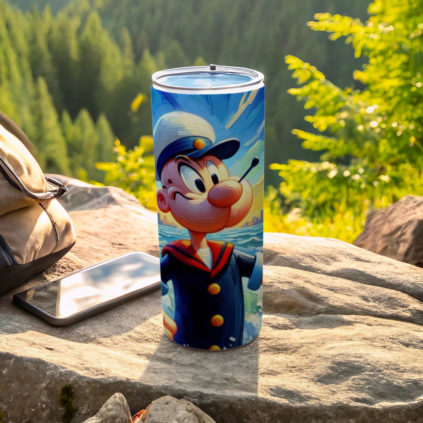 Vibrant Popeye Character Artwork Tumbler for Travel