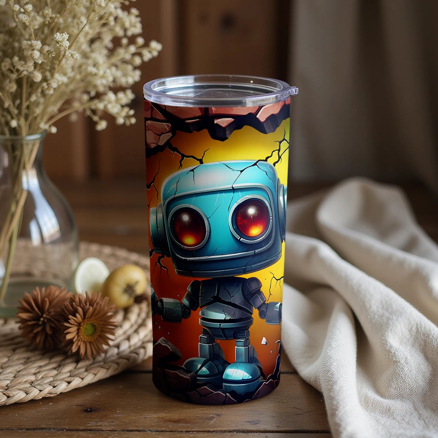 Adorable Robot Design Insulated Tumbler for Drinks