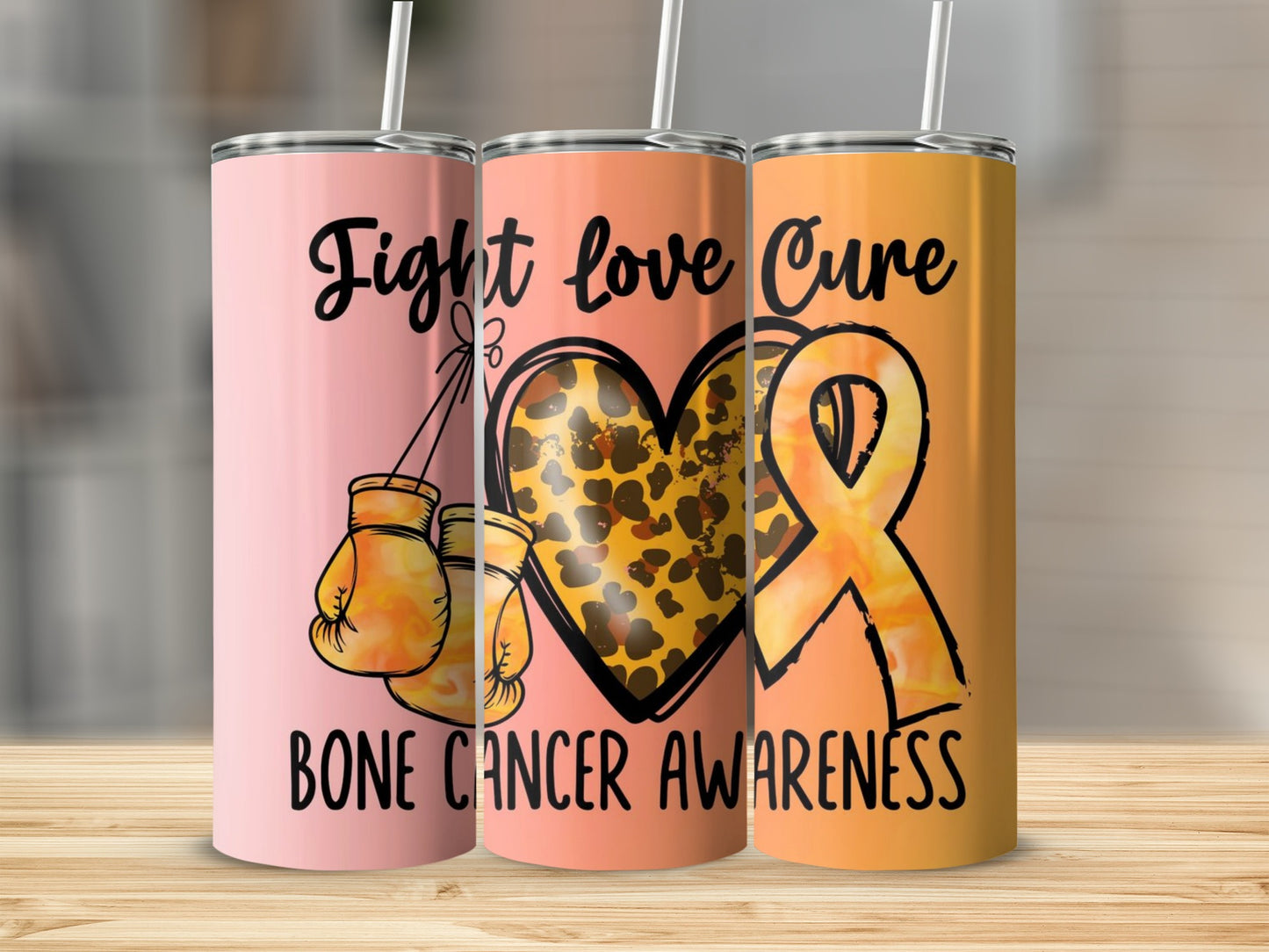 Fight Love Cure Bone Cancer Awareness Tumbler