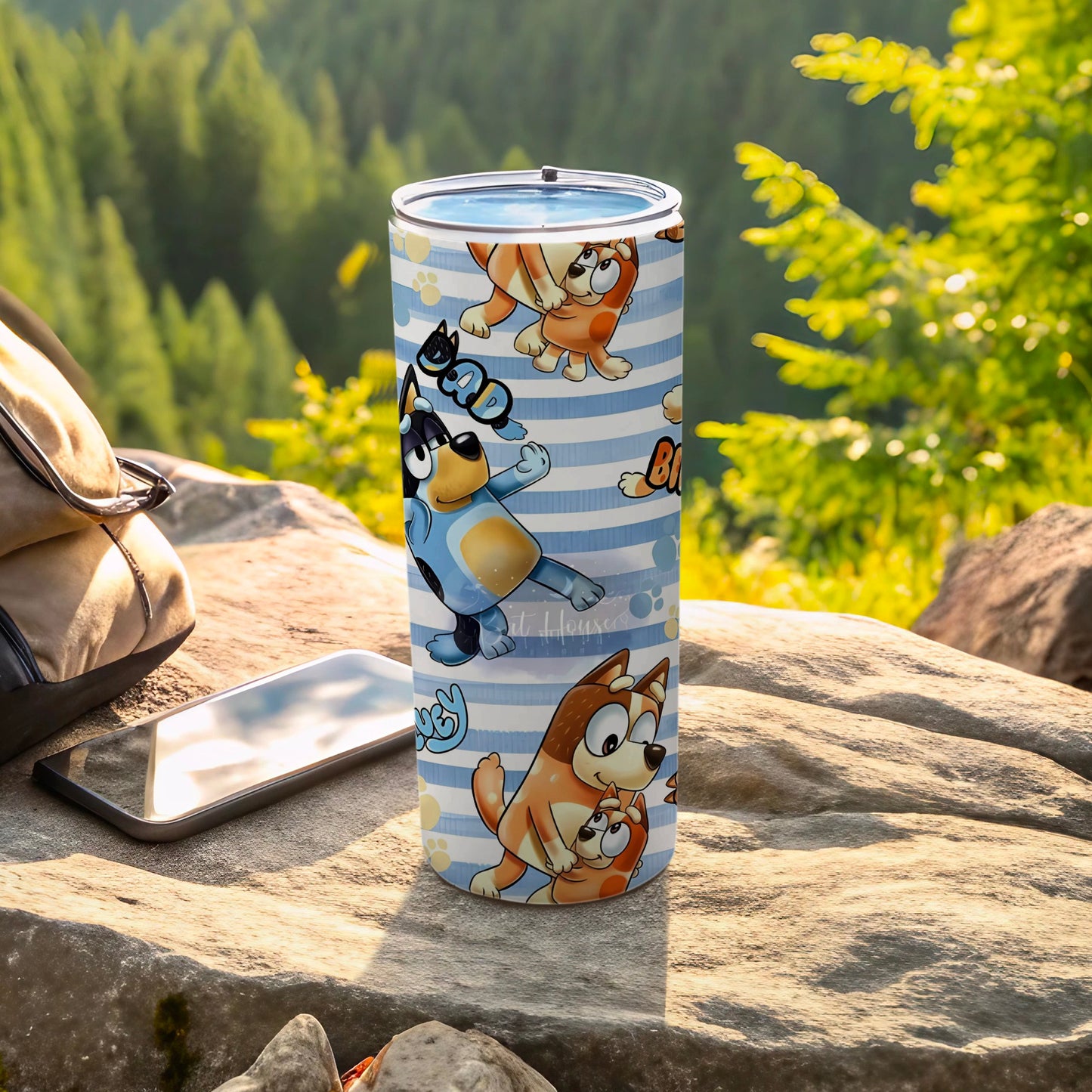 Cute Cartoon Dog-Themed Travel Tumbler for Outdoor Enthusiasts
