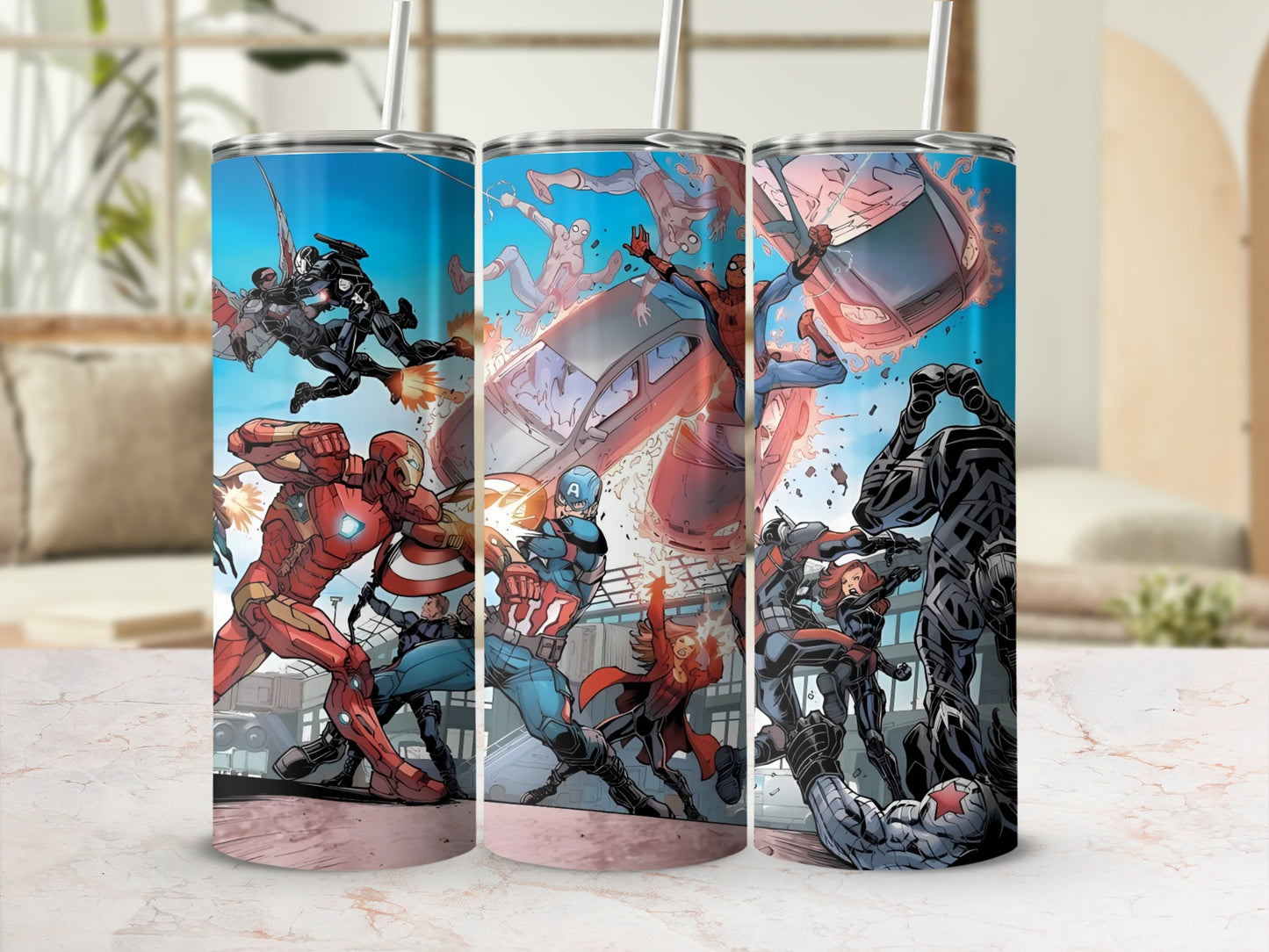 Marvel Superheroes Battle Scene Tumbler Cup