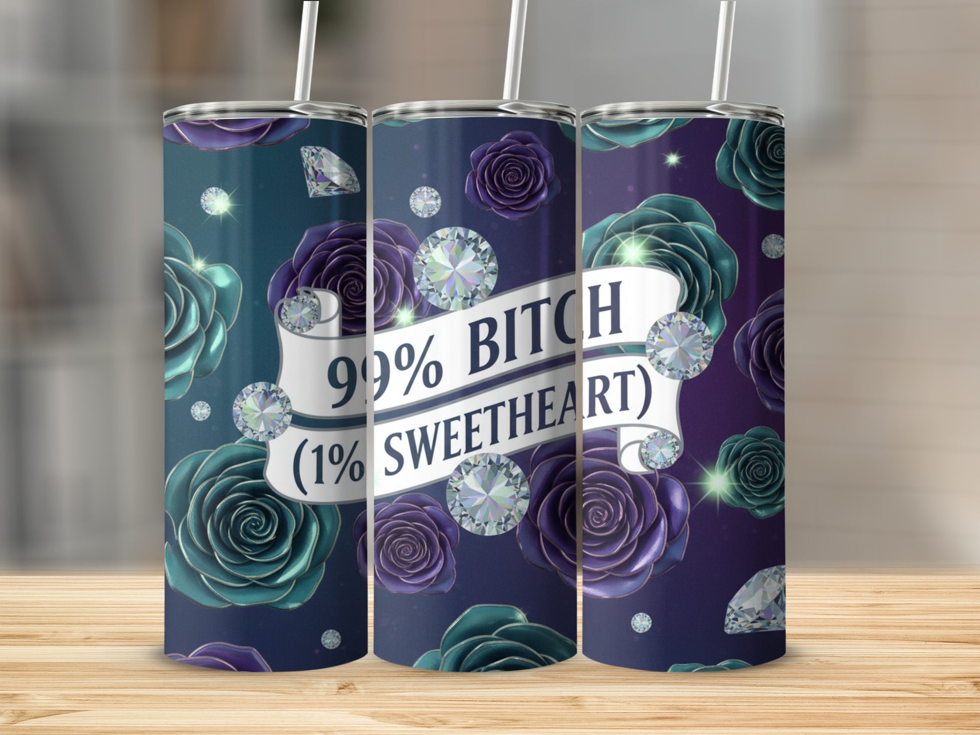 99% Bitch 1% Sweetheart Quote Insulated Tumbler