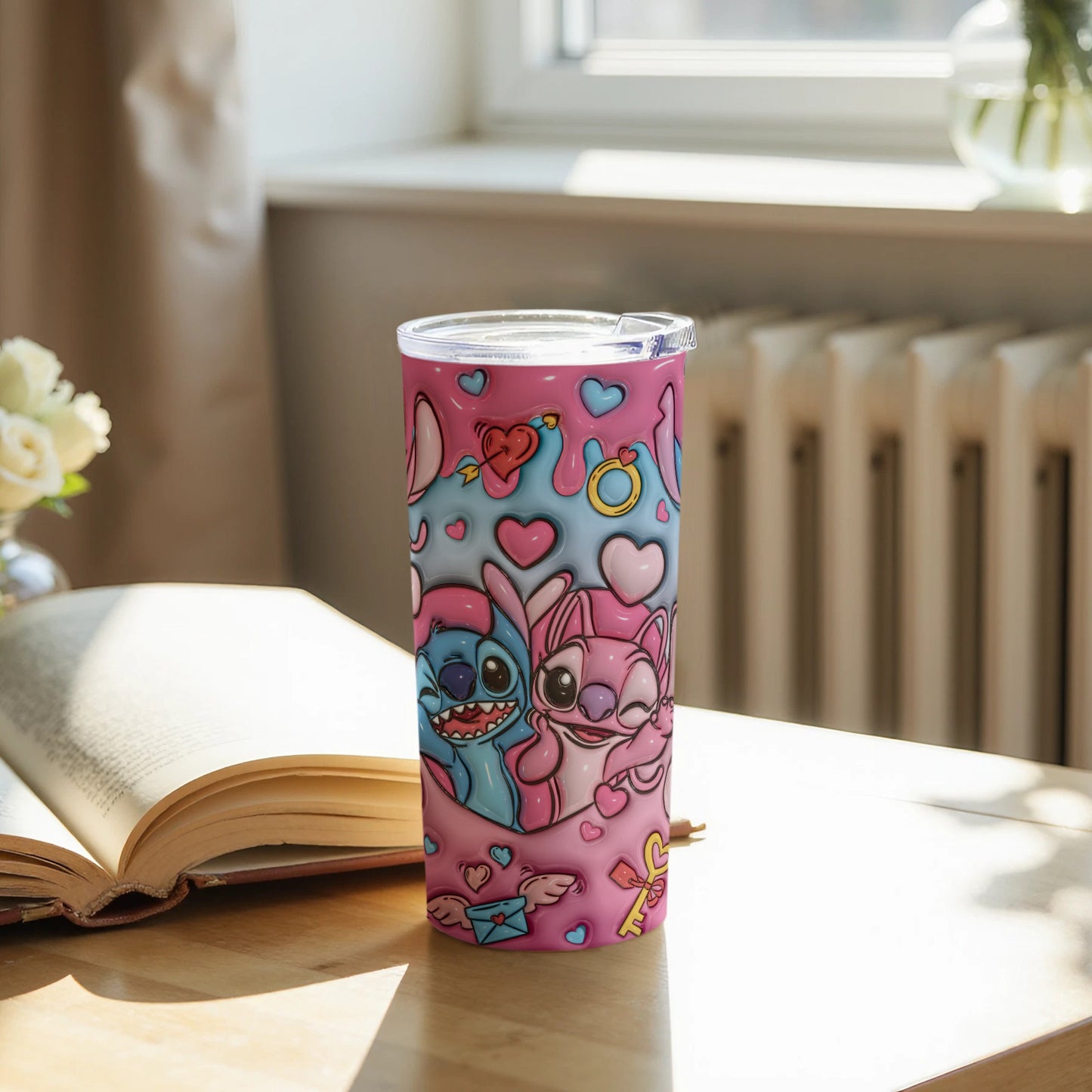Cute Love Themed Characters Pink Tumblers for All Occasions