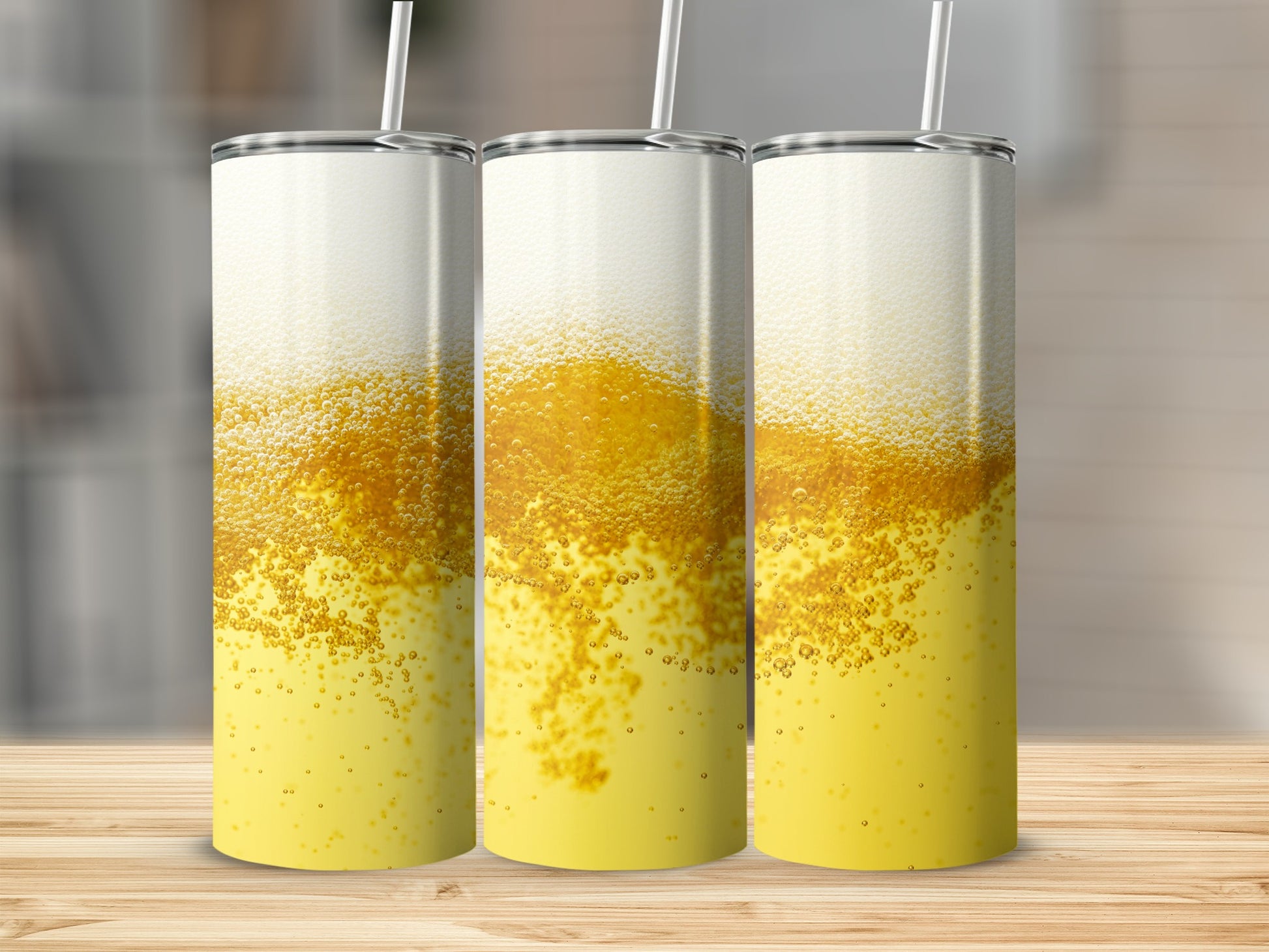 Yellow Gradient Bubbly Design Insulated Tumbler