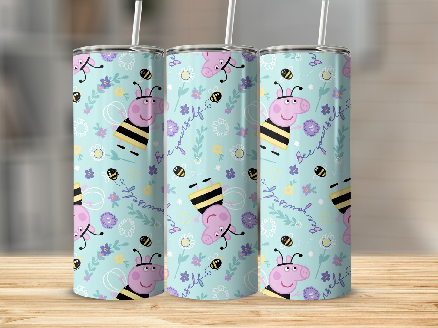 Cute Bee Yourself Peppa Pig inspired tumbler product