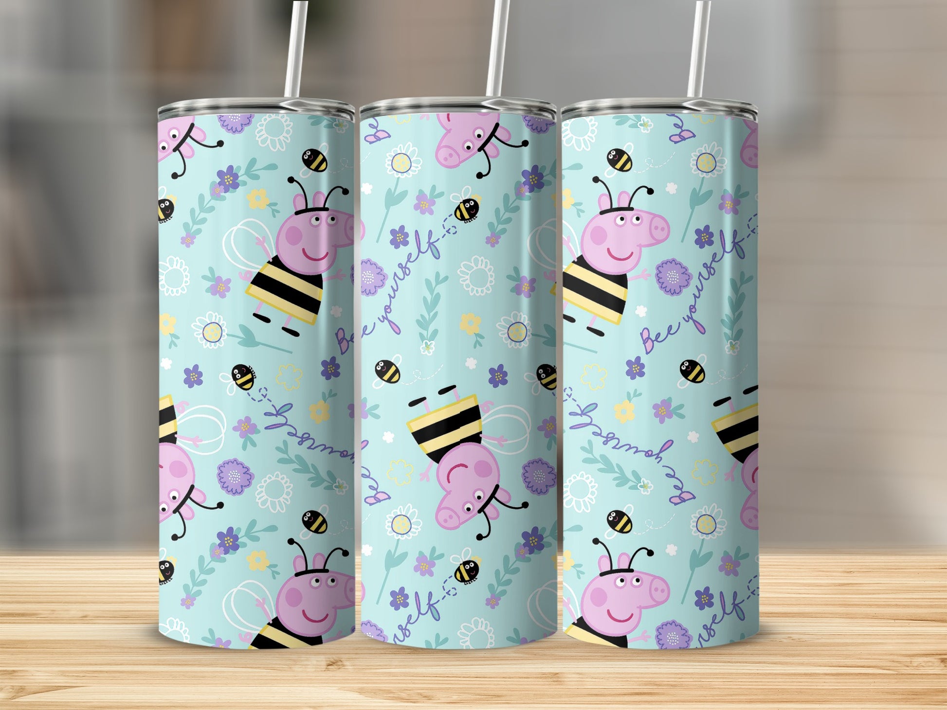 Cute Bee Yourself Peppa Pig inspired tumbler product