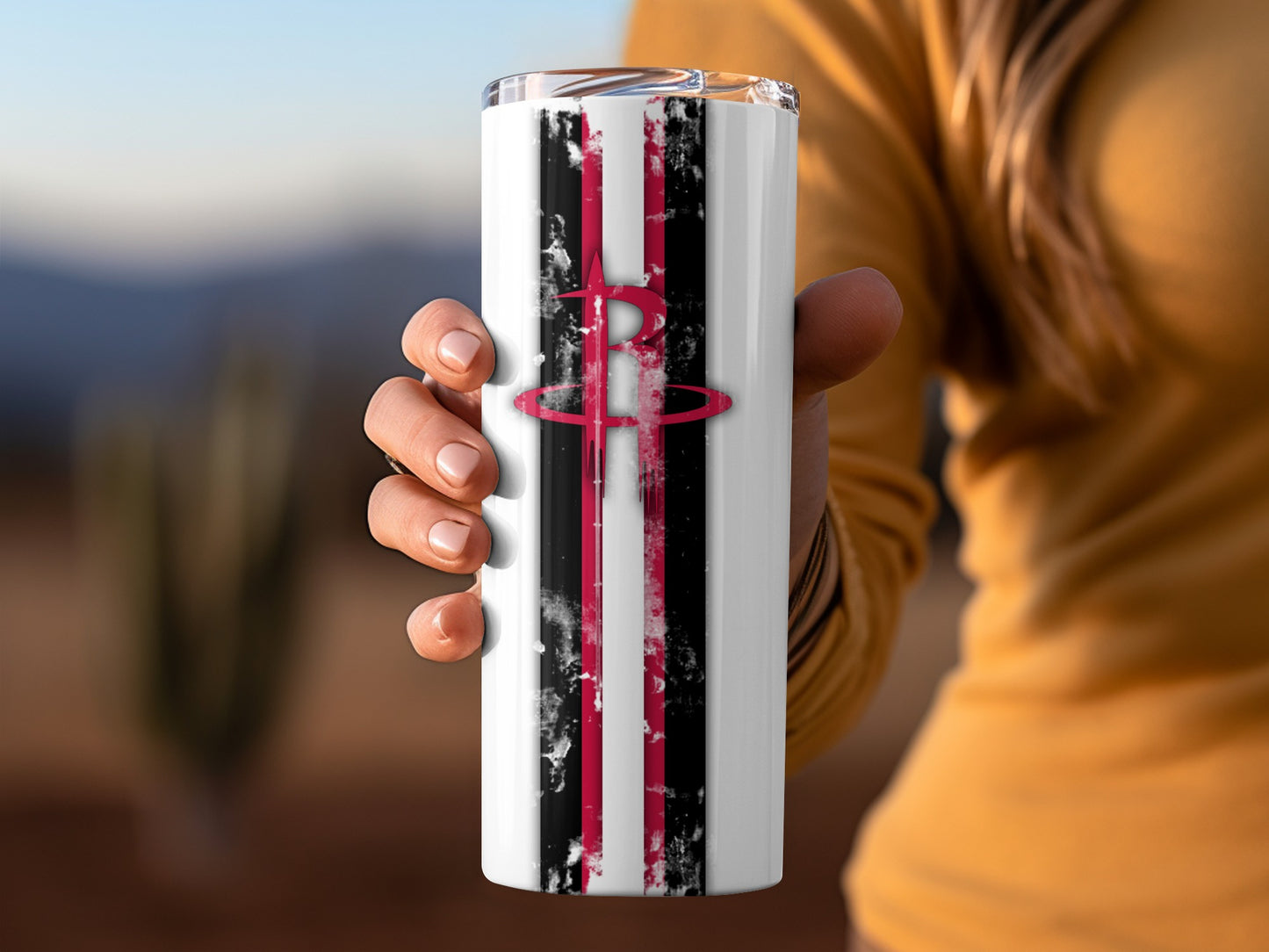 Abstract Red and Black Artistic Design Tumbler Cup