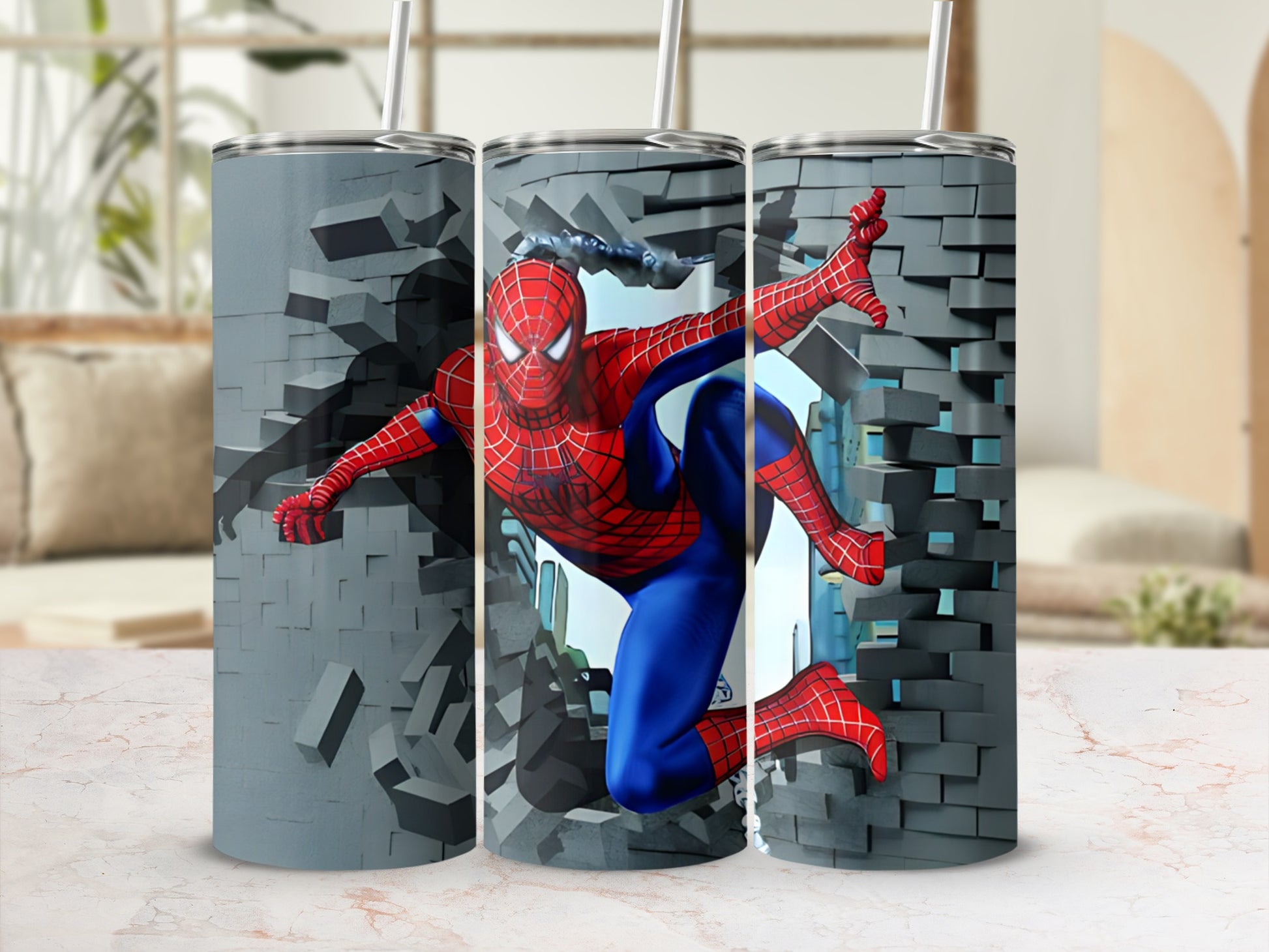 Spider-Man Action Scene Tumbler with Straw