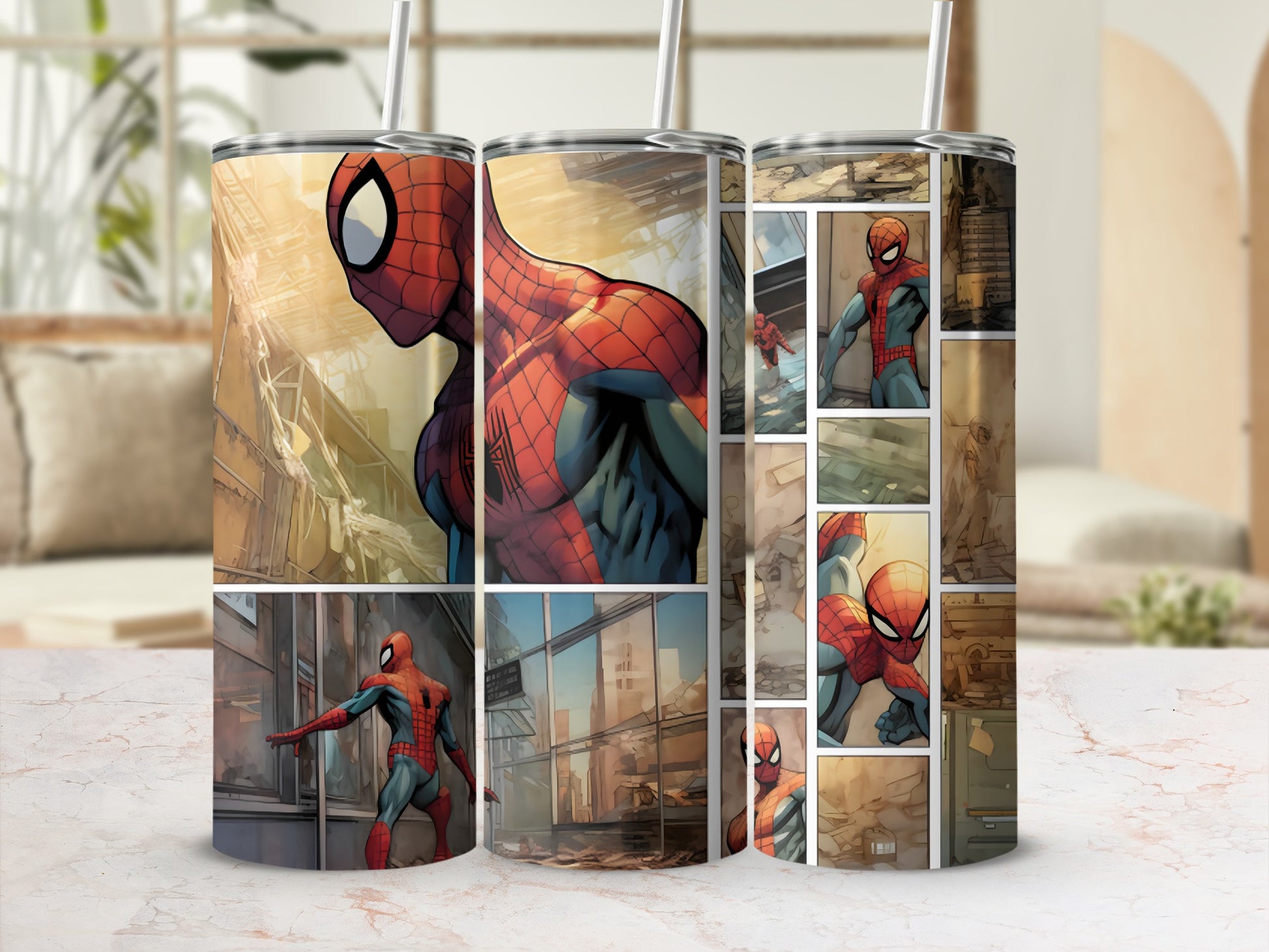 Spider-Man Comic Themed Insulated Tumbler