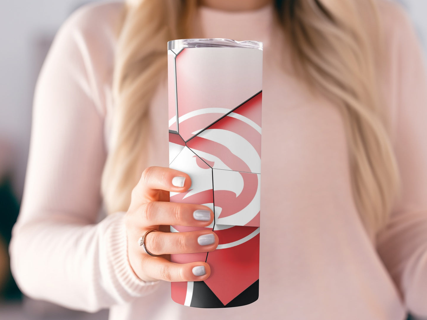 Atlanta Hawks Shattered Logo Background Style Tumblers