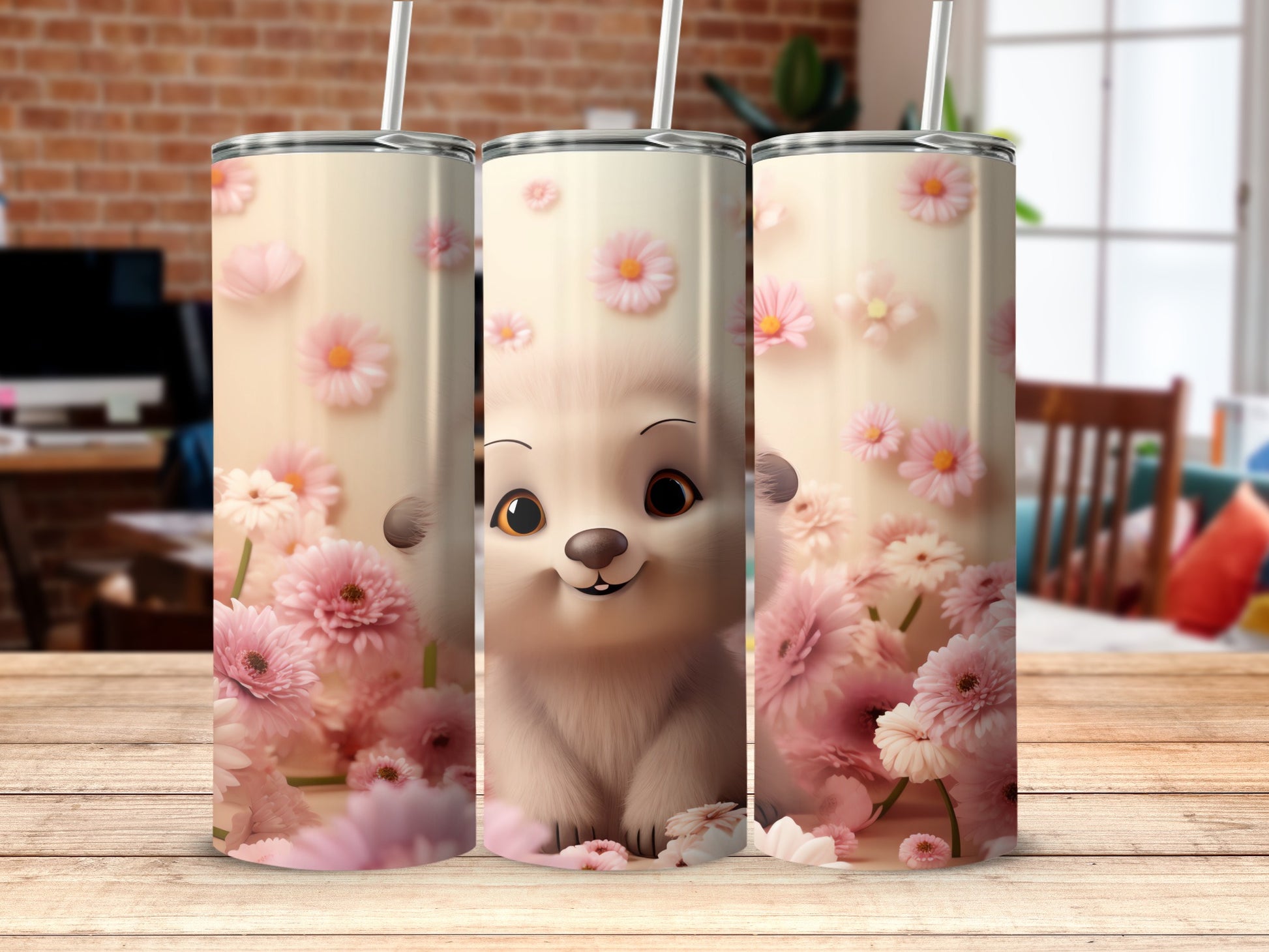 Smiling Baby Bear Pink Floral Daisy Whimsical Tumbler

tumbler
cute bear
pink flowers
floral tumbler
baby animal
daisy print
whimsical art
drinkware
kawaii design
happy bear
adorable tumbler
gift for her
sublimation
beverage cup
cartoon bear
spring theme
nature design
travel tumbler
insulated cup
unique design