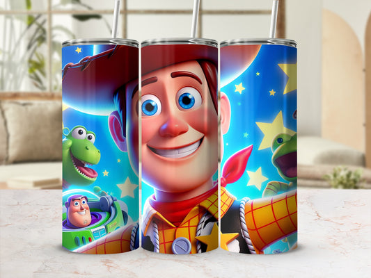 Colorful Cartoon Character Tumbler Travel Mug with Straw