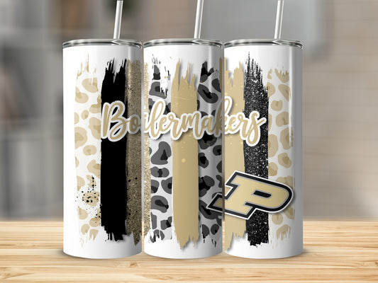 Boilermakers Leopard Stripes with Purdue Logo Tumblers
