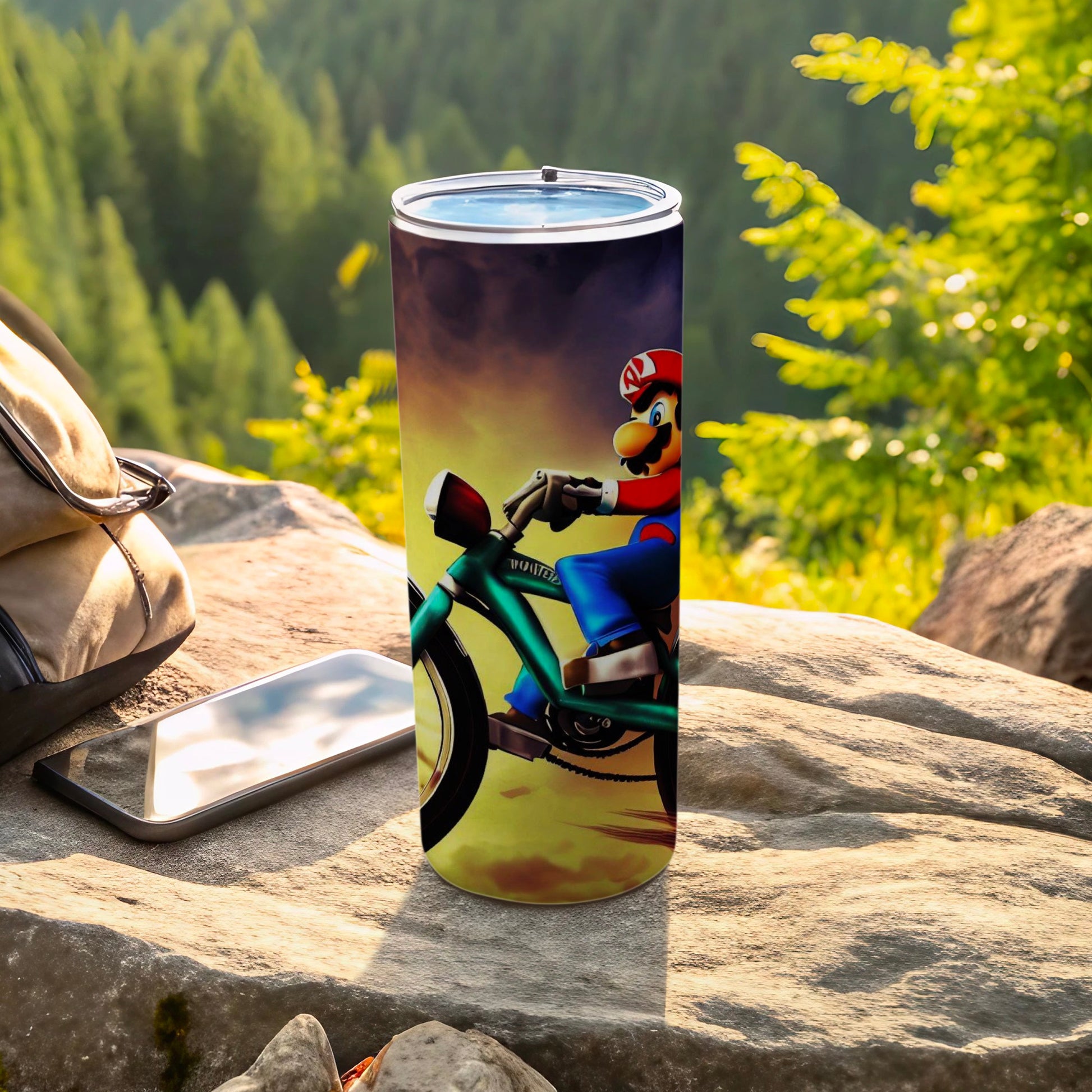 Colorful Cartoon Biker Character Stainless Steel Tumbler