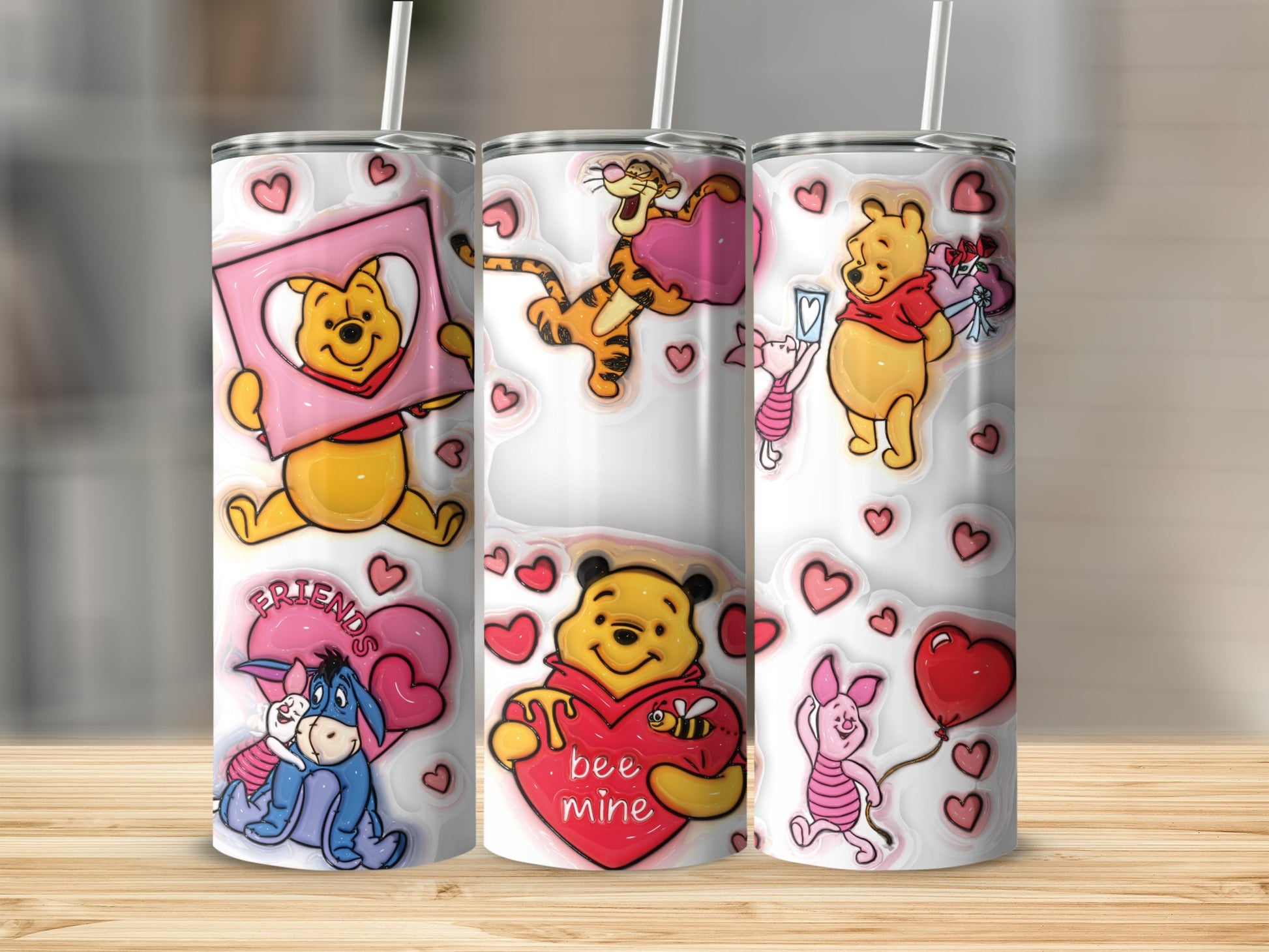Winnie the Pooh Friends Love Themed Tumbler Cup