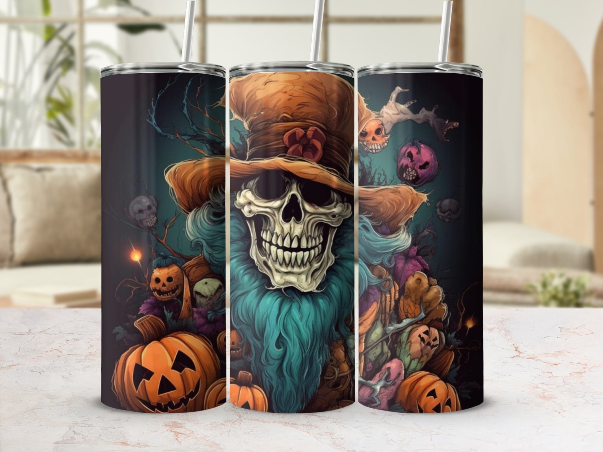 Mysterious Skull and Pumpkin Halloween Tumblr
