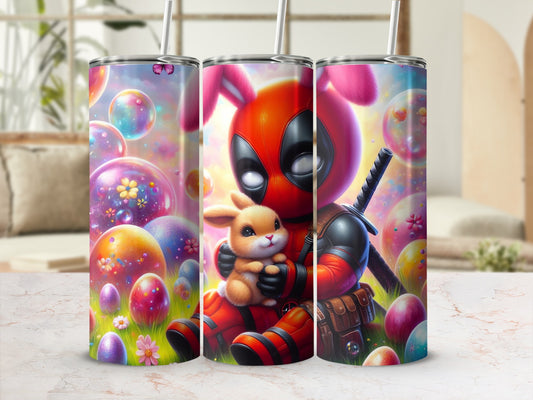 Deadpool Bunny Ears Easter Bunny Colorful Eggs Bubbles Tumbler product type