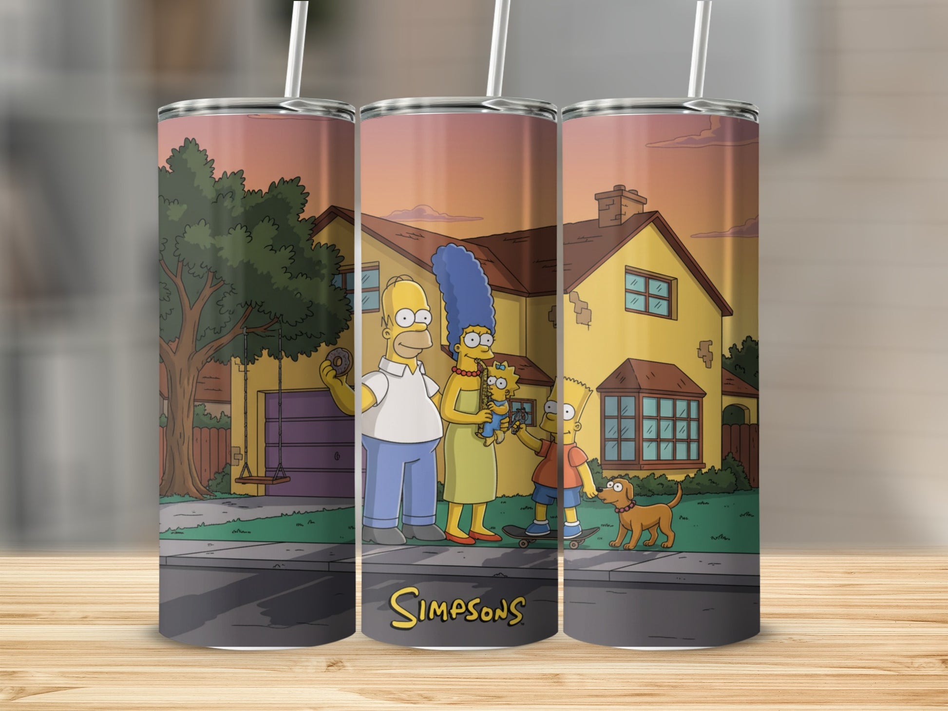 Iconic Cartoon Family Scene Tumbler Insulated Cup