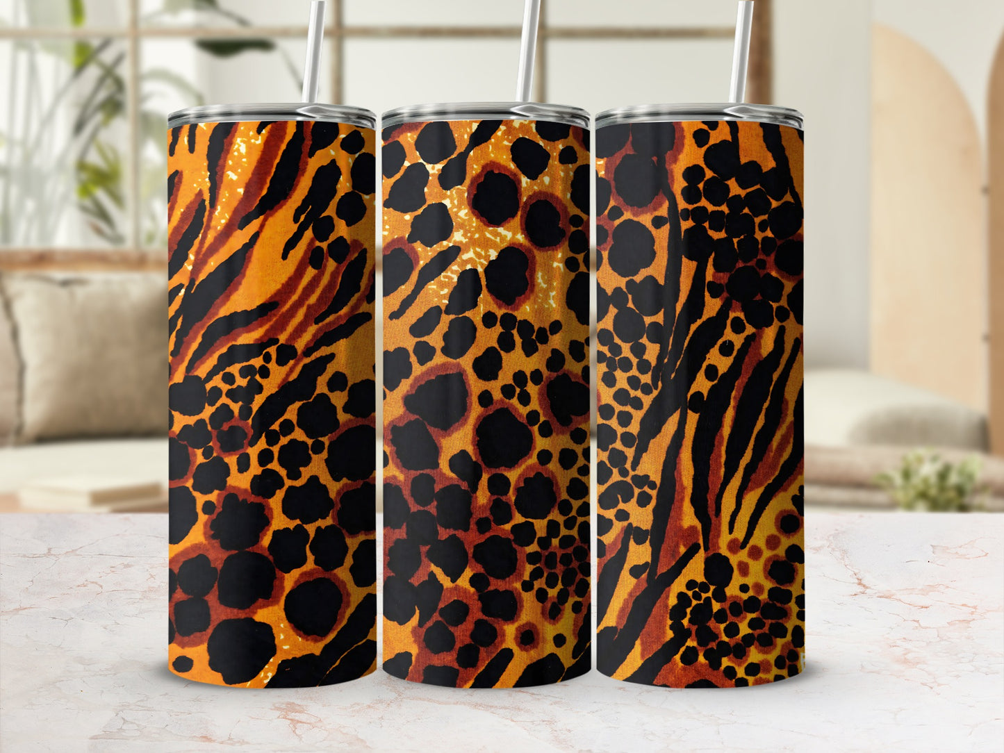 Animal Print Style Insulated Tumbler Beverage Container