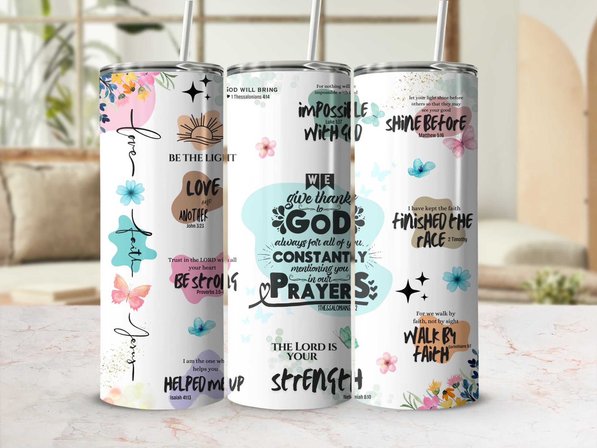 Inspirational Religious Quotes Decorative Tumbler