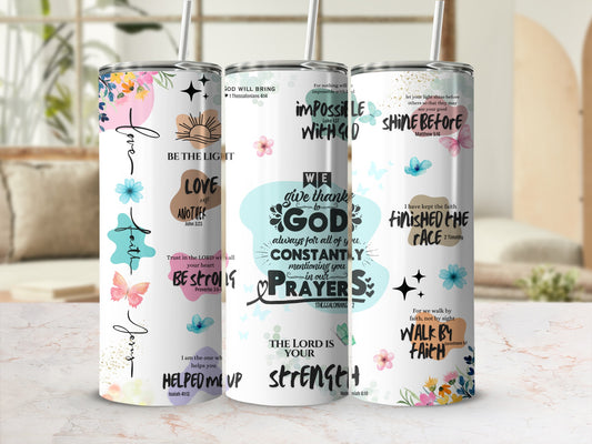 Inspirational Religious Quotes Decorative Tumbler