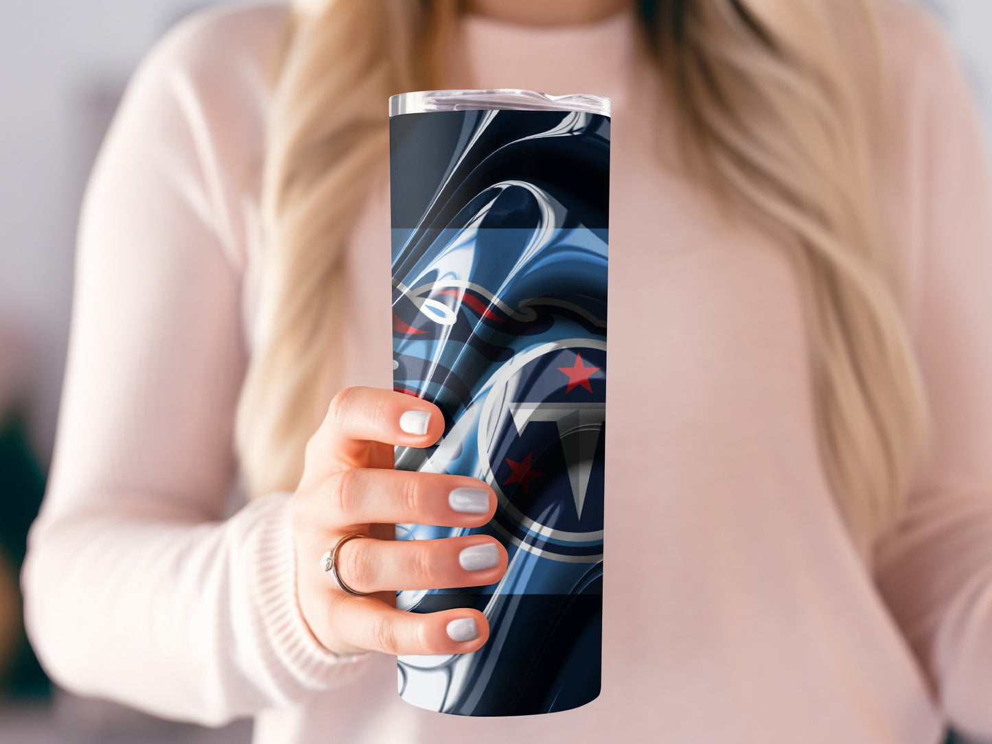 Swirling Tennessee Titans Emblem and Fluidity Tumblers
