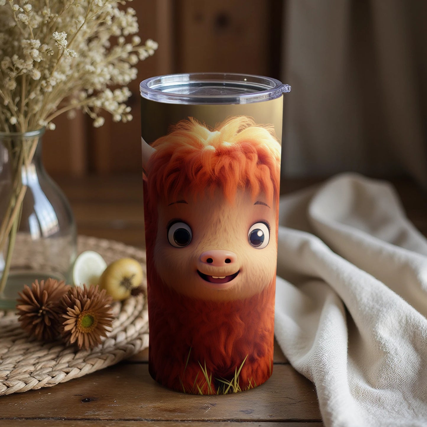 Adorable Highland Cow Character Insulated Tumbler