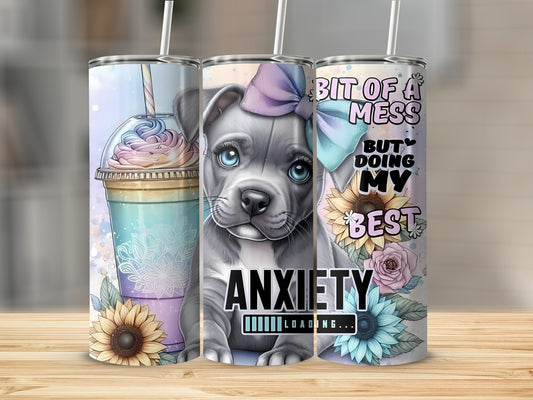 Cute Anxiety Loading Floral Dog Best Tumbler Design