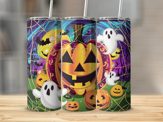 Halloween Jack-O'-Lantern and Ghosts Tumbler Product