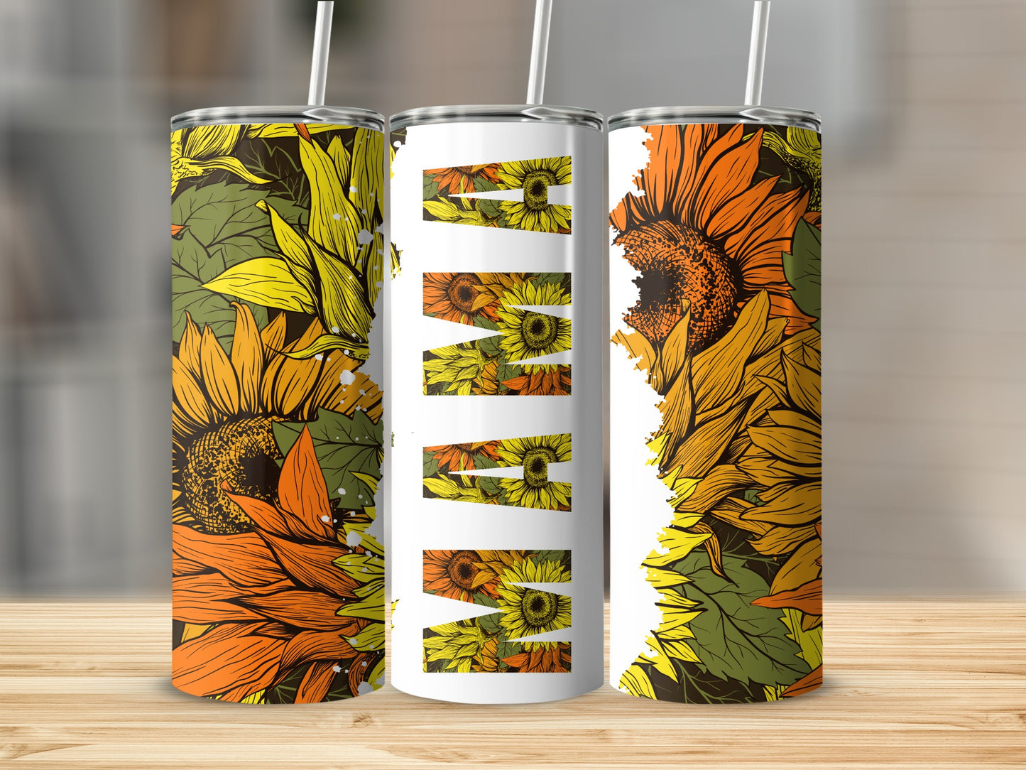 Vibrant Sunflower Design MOM Insulated Tumbler