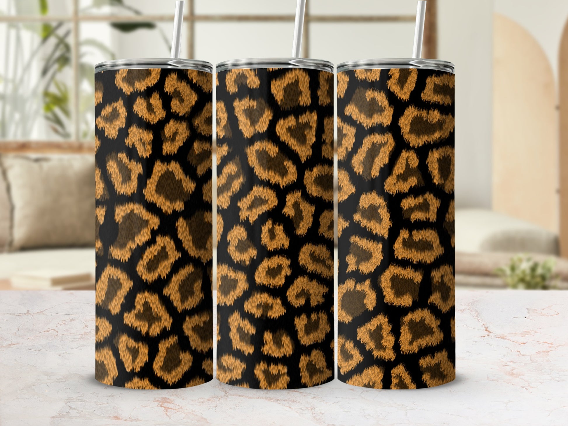 Stylish Leopard Print Tall Tumblers for Everyday Use