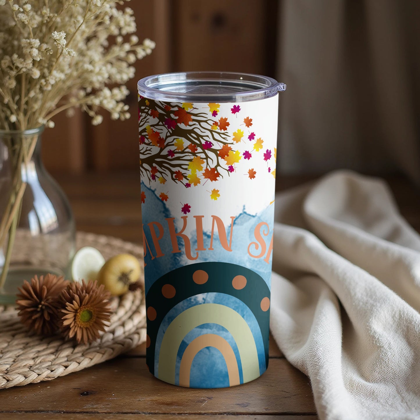 Autumn Vibes Pumpkin Spice Seasonal Travel Mug
