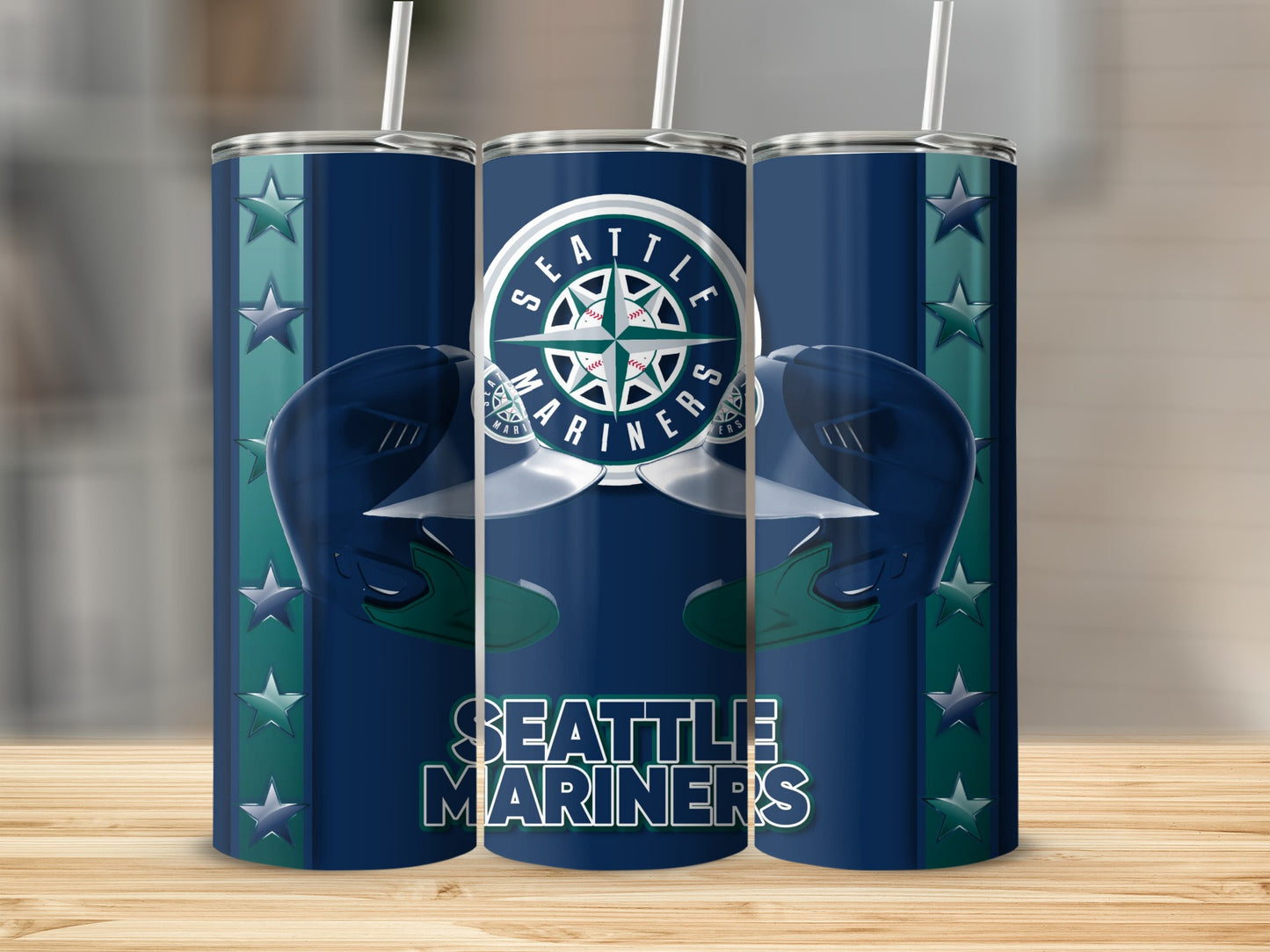 Seattle Mariners Baseball Team Helmets Graphic Tumblers