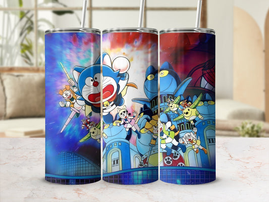 Funny Animated Cat and Friends Stainless Steel Tumbler