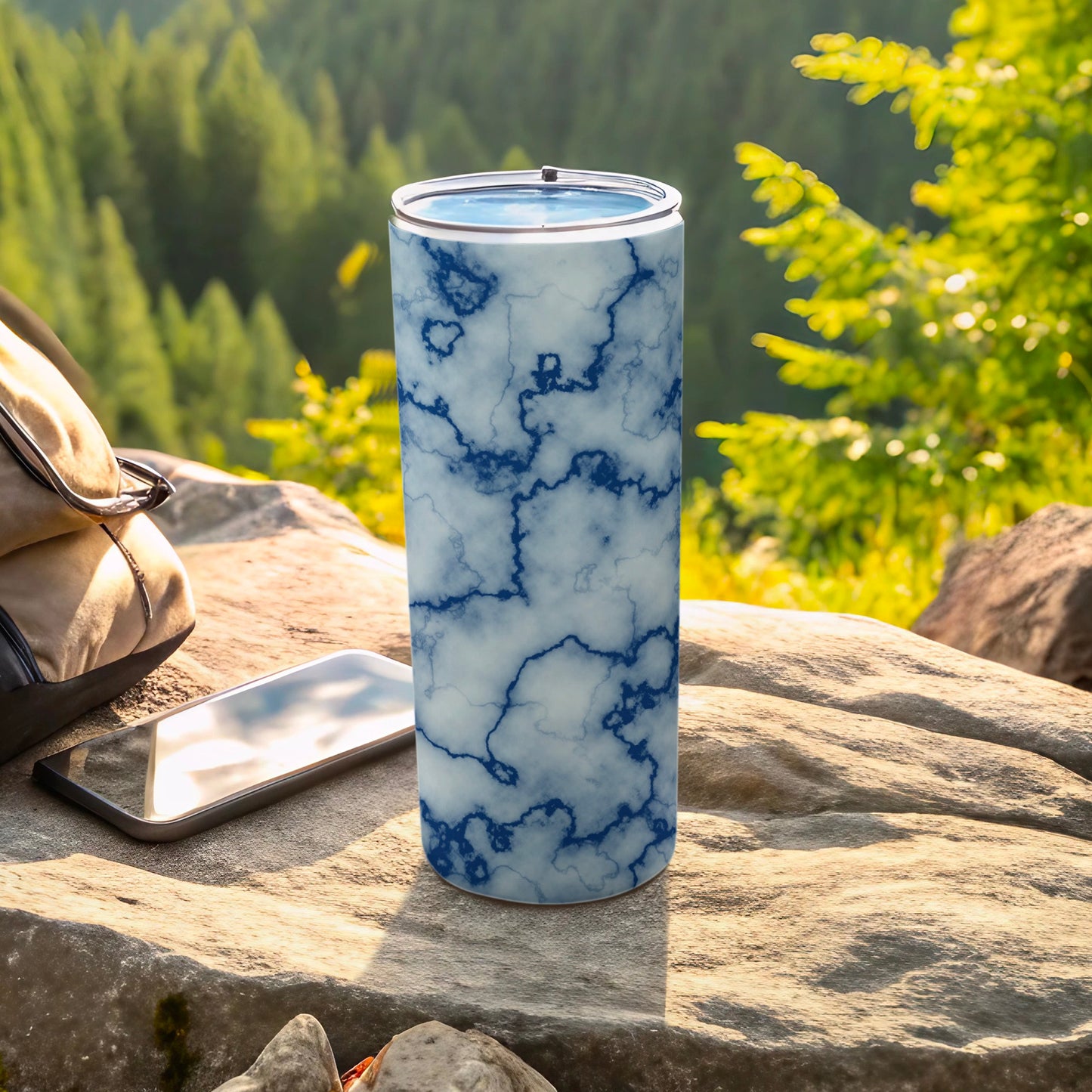 Elegant Blue White Marble Design Tumbler product type