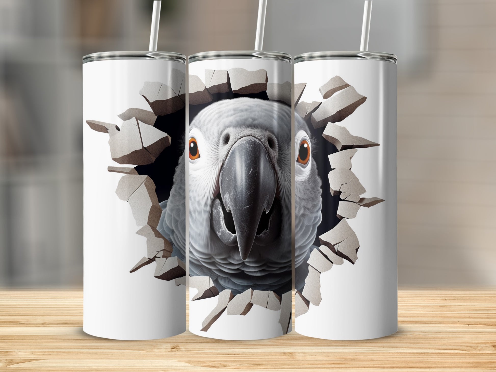 African Grey Parrot Breaks Through Wall Tumbler product type
African Grey Parrot, Parrot Tumbler, Bird Lover Gift, Grey Parrot Design, Cracked Wall Effect, 3D Animal Tumbler, Unique Drinkware, Exotic Bird Art, Wildlife Tumbler, Pet Owner Present, Insulated Cup, Travel Tumbler, Fun Beverage Holder, Animal Print, Bird Theme Cup, Parrot Head Design, Breakthrough Art, Cute Parrot, Drink Accessories, Bird Graphics