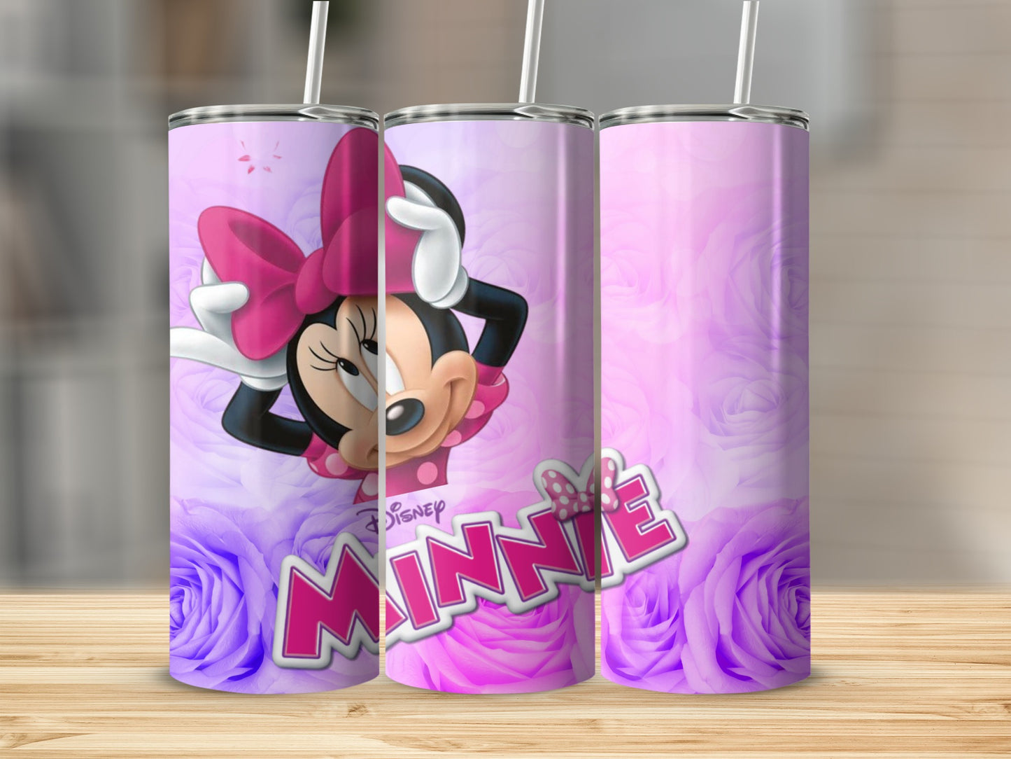 Adorable Minnie Mouse Floral Tumbler Drinkware Accessory